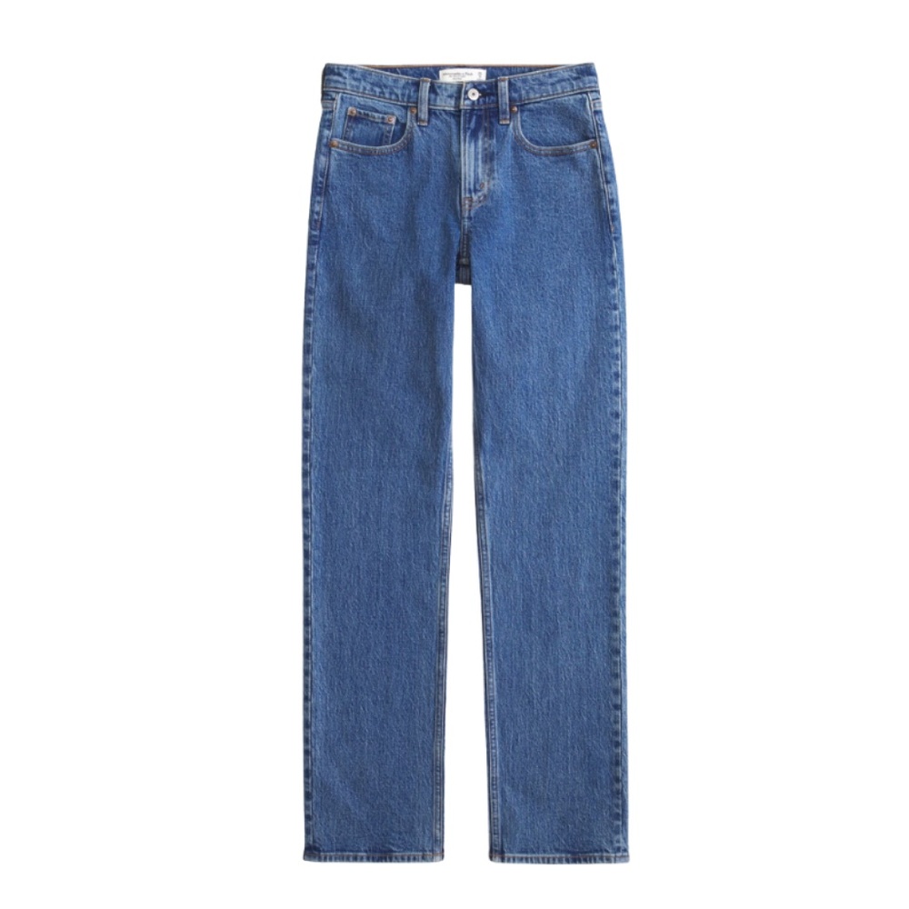Abercrombie & Fitch (A&F) 90's Straight Mid Rise Jeans LONG